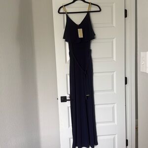 Michael Kors Navy Chain Strap Maxi Dress NWT | Size Small